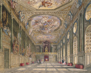 Die reich verzierte St. Georges Hall in Windsor Castle, pompöse Deckengemälde
