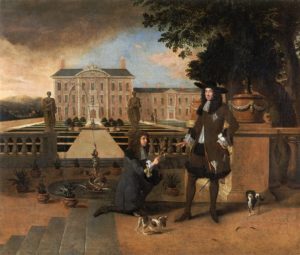 Gärtner und Charles II im Schlossgarten
