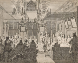 Stich von einem Bankett für Charles II in The Hague.